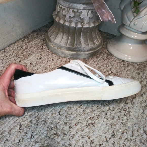 Madewell Delia Sidewalk Black & White Retro Leather Sneakers - Picture 9 of 14